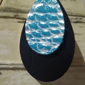 Double layer faux leather earrings